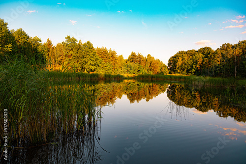 Fototapeta Naklejka Na Ścianę i Meble -  Quiet evening at the lake