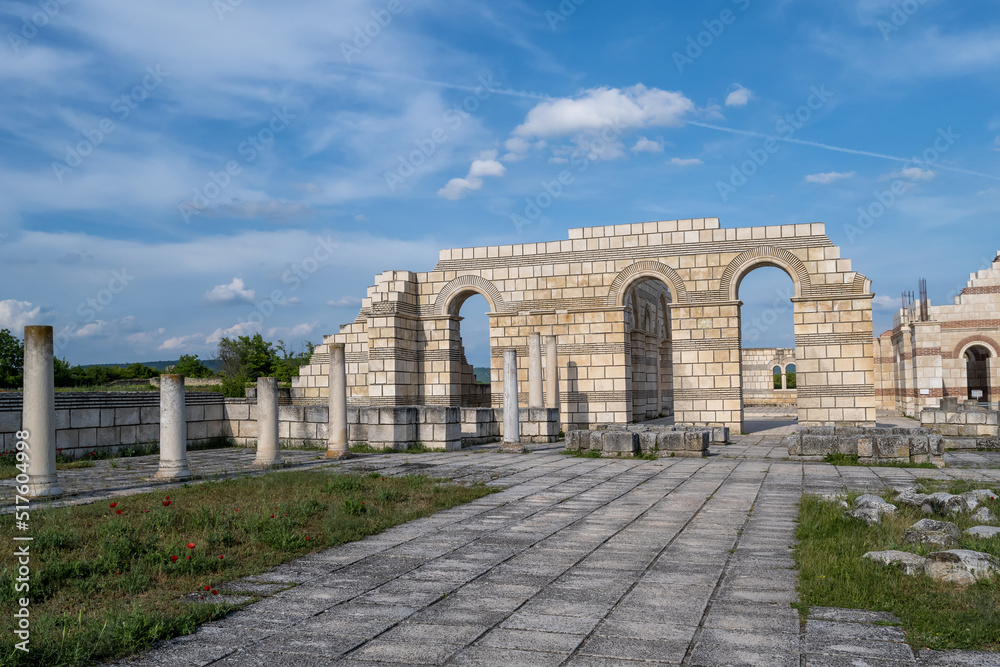 The ruins of the Great Basilica, which is the largest Christian cathedral in medieval Europe near Pliska - capital city of the First Bulgarian Empire..