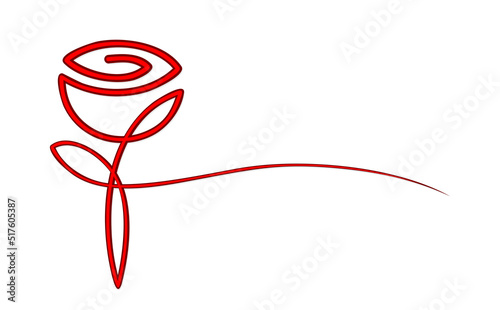 A symbol of a stylized red garden rose.