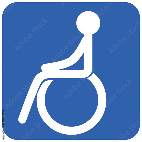 Outline disable icon on blue background