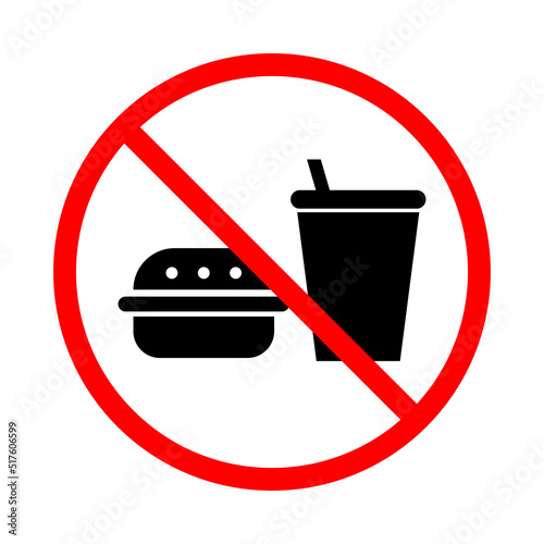 No Food And Drink Sign. Food or drink prohibited. Vector.