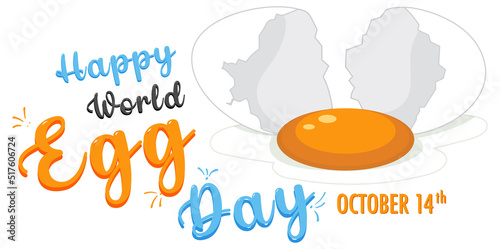 World Egg Day October 14 Banner Design