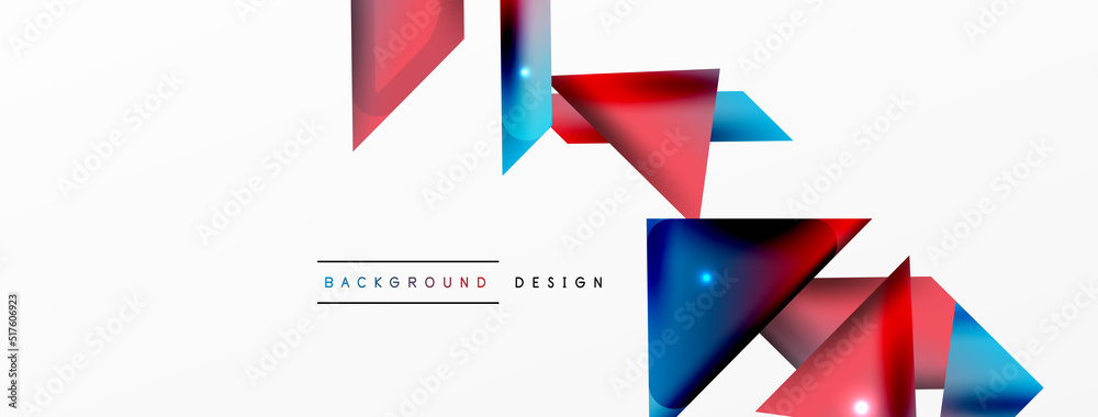 Dynamic 3d geometric abstract background. Triangles and other simple forms composition. Vector Illustration For Wallpaper, Banner, Background, Card, Book Illustration, landing page