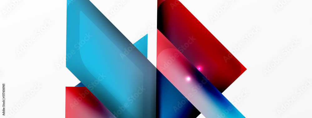 Abstract background. Simple color geometric shapes composition with 3d effect, lights and shadows. Vector Illustration For Wallpaper, Banner, Background, Card, Book Illustration, landing page