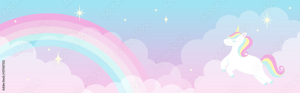 vector background with a rainbow unicorn in cloudy sky for banners, cards, flyers, social media wallpapers, etc. vector background with a rainbow unicorn in cloudy sky for banners, cards, flyers, social media wallpapers, etc.