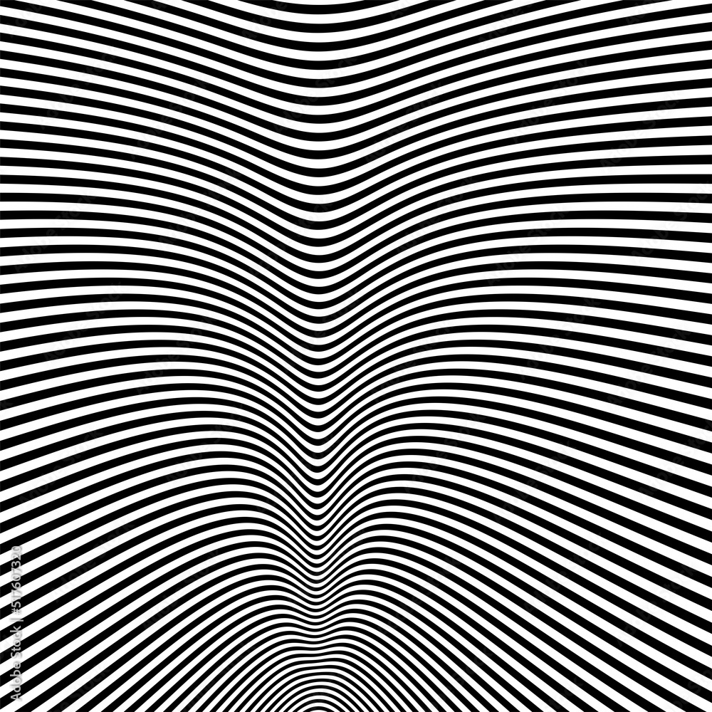 Abstract pattern of wavy stripes or rippled 3D relief black and white lines background. Vector twisted curved stripe modern trendy.Abstract seamless Pattern for Printed Design Tshirt Pillow. Abstract pattern of wavy stripes or rippled 3D relief black and white lines background. Vector twisted curved stripe modern trendy.Abstract seamless Pattern for Printed Design Tshirt Pillow.