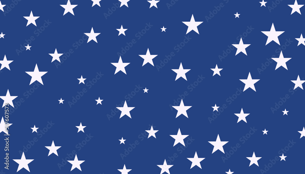 USA style seamless pattern white stars on blue background. illustration USA style seamless pattern white stars on blue background. illustration
