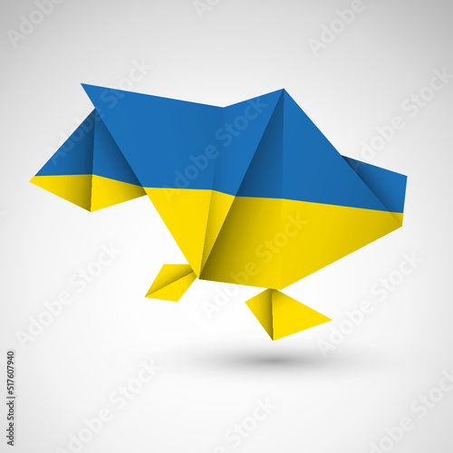 Ukraina, kontur mapy origami