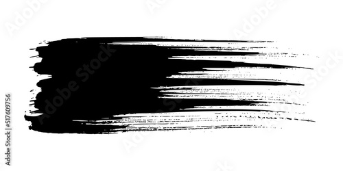Black brush stroke on white background