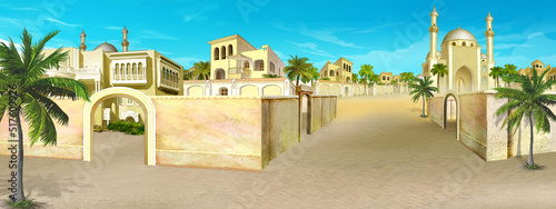 The old city in Egypt illustration