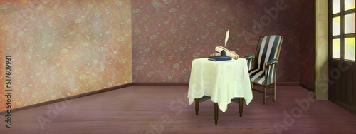 Room interior in retro style