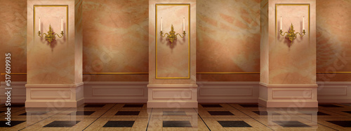Gallery with columns in the palace