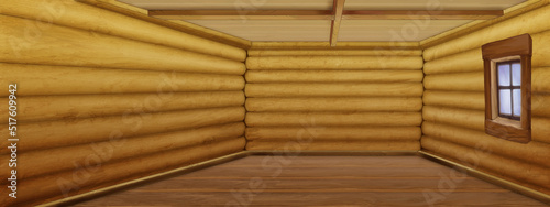 Interior of a wooden house