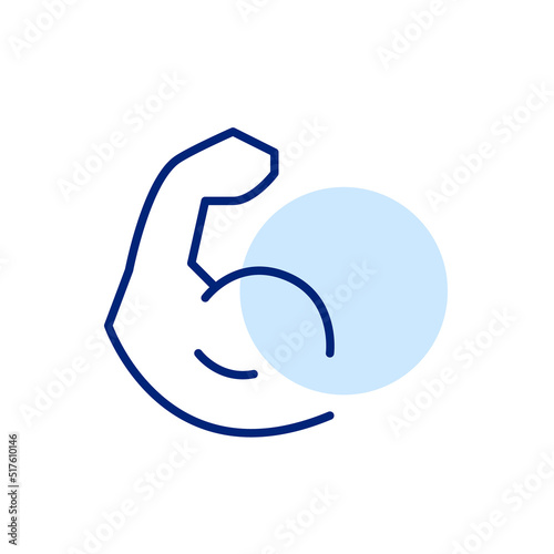 Biceps curl. Fitness gym workout icon. Pixel perfect, editable stroke line art