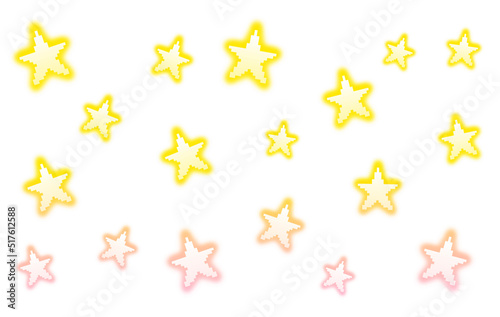 Pixel art yellow glowing star pattern