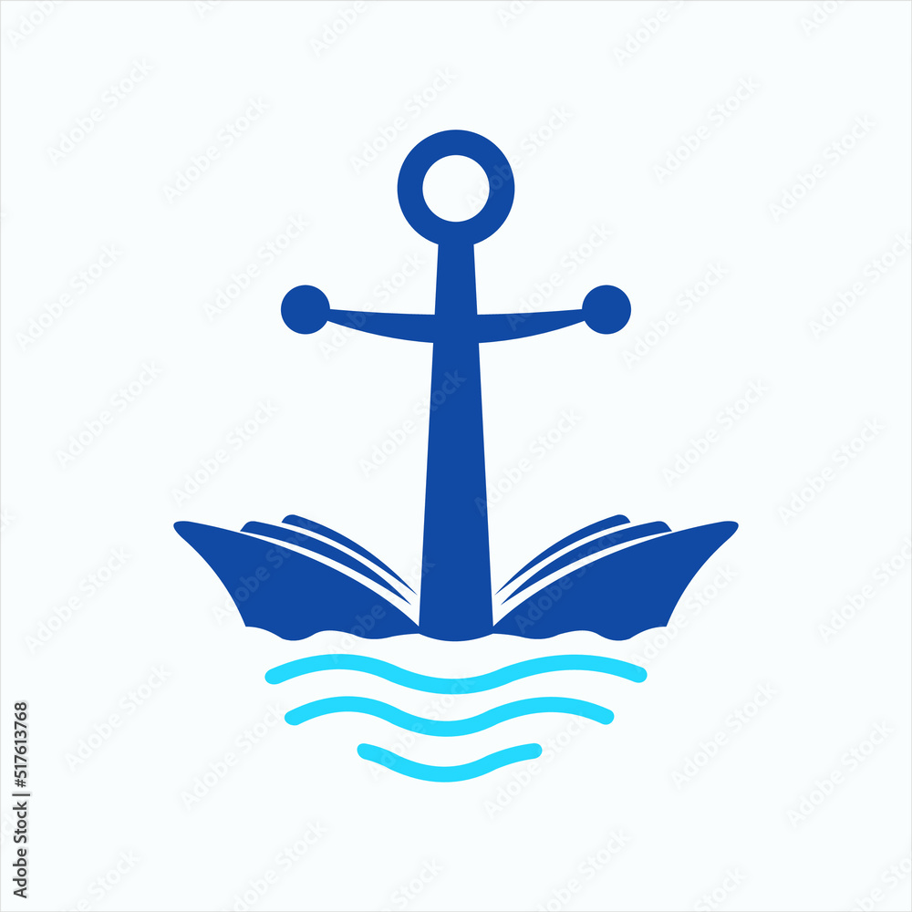 Anchor vector logo of ships and yachts in the sea Anchor vector logo of ships and yachts in the sea