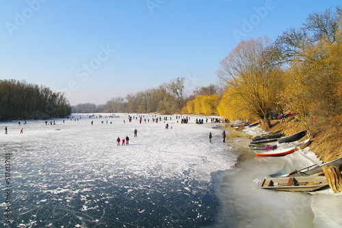 Billede på lærred Frozen Rhiner
