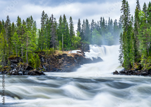 Sweden, Jamtland County, Are, Long exposure of Ristafallet waterfall photo