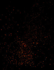 sparks of fire on black background