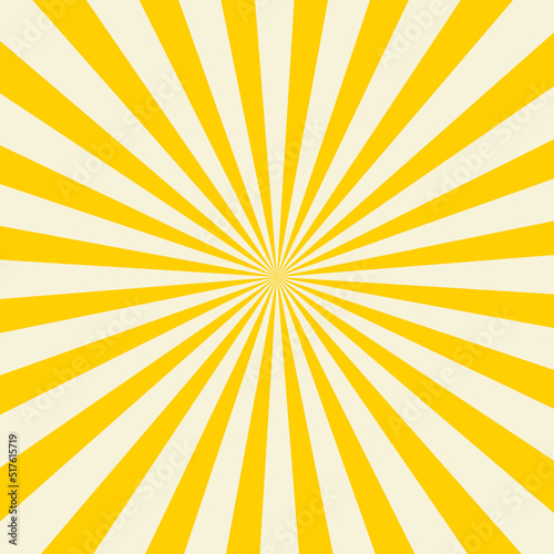 Abstract vintage  retro light yellow sunrays background. Vector starburst beam illustration eps 10.