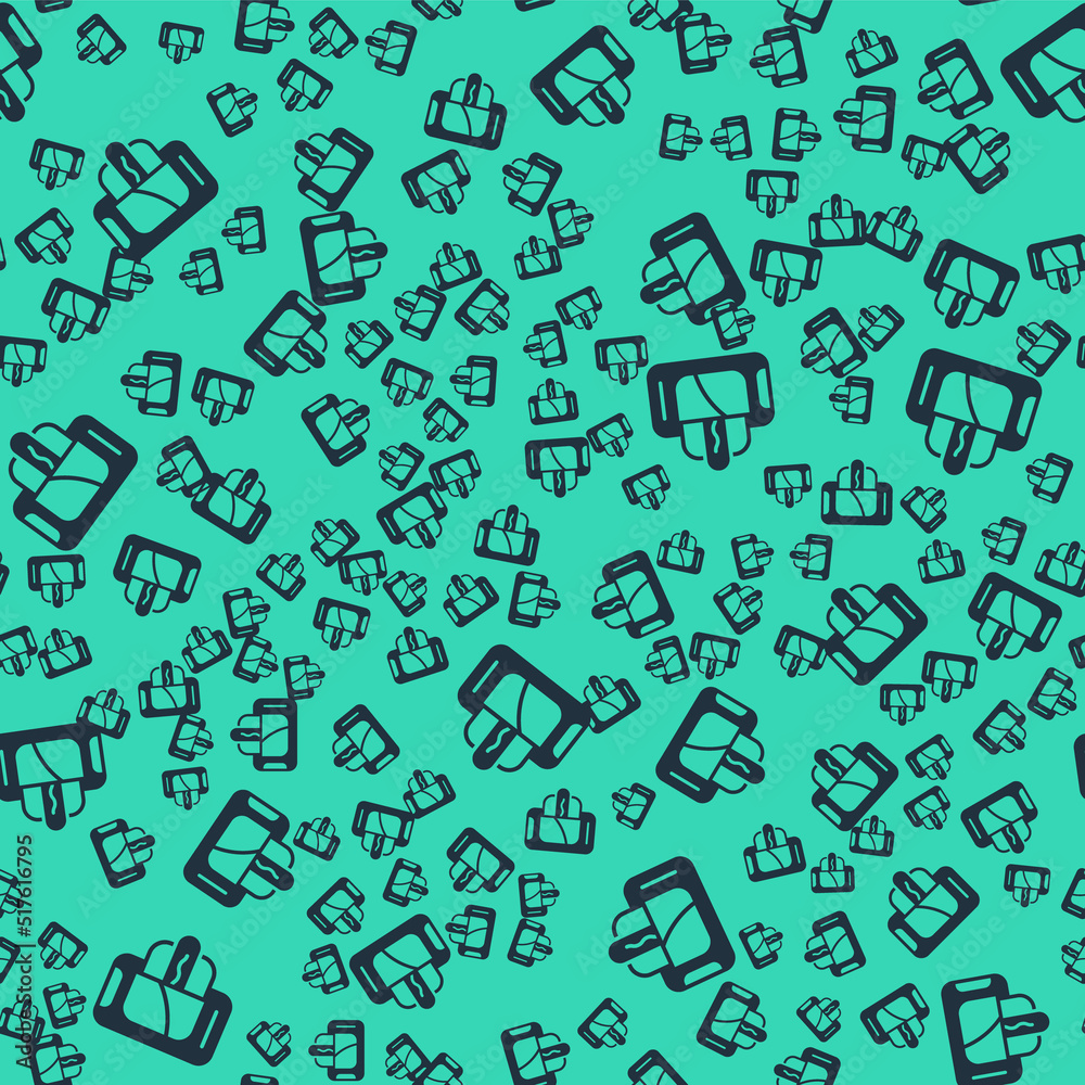 Black Food ordering on mobile icon isolated seamless pattern on green background. Order by mobile phone. Restaurant food delivery concept. Vector Black Food ordering on mobile icon isolated seamless pattern on green background. Order by mobile phone. Restaurant food delivery concept. Vector