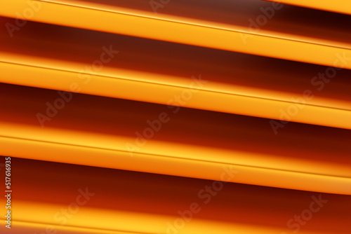 3d illustration of orange glowing color lines. Technology geometry background.