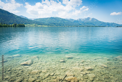 Lake Wolfgangsee in Salzkammergut. Crystal clear water in the Austrian Alps.