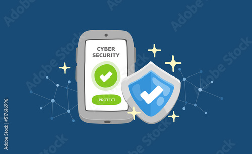 smartphone protected by cyber security application