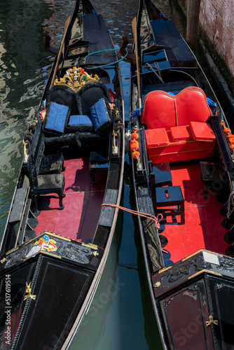 gondolas parked in the grand canal in venice