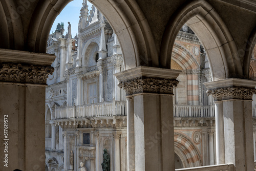 panorama with architectures of the city of venice