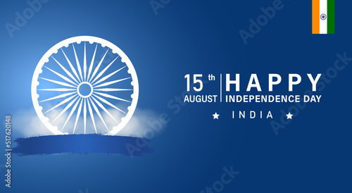 Happy 75th Independence Day of India Vector Illustration. Happy Republic Day 15th August Template Poster Banner Flyer. Indian Independence Day celebrations with Ashoka Wheel