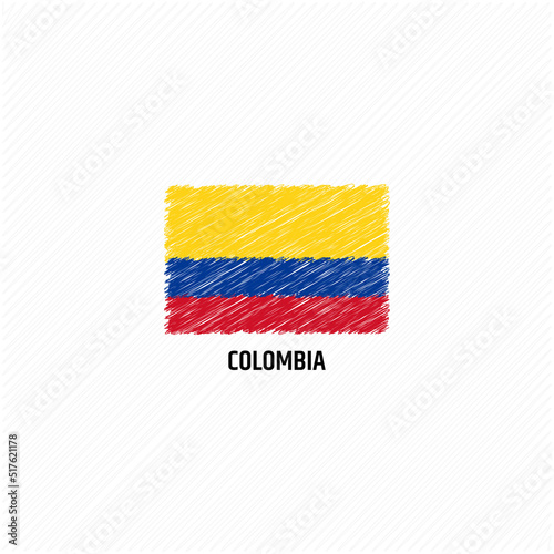 Colombia flag template flat vector illustration