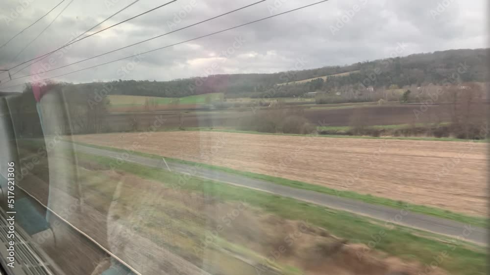 Glass Window Of Intercity High-speed Rail Service TGV. POV 素材庫影片 ...
