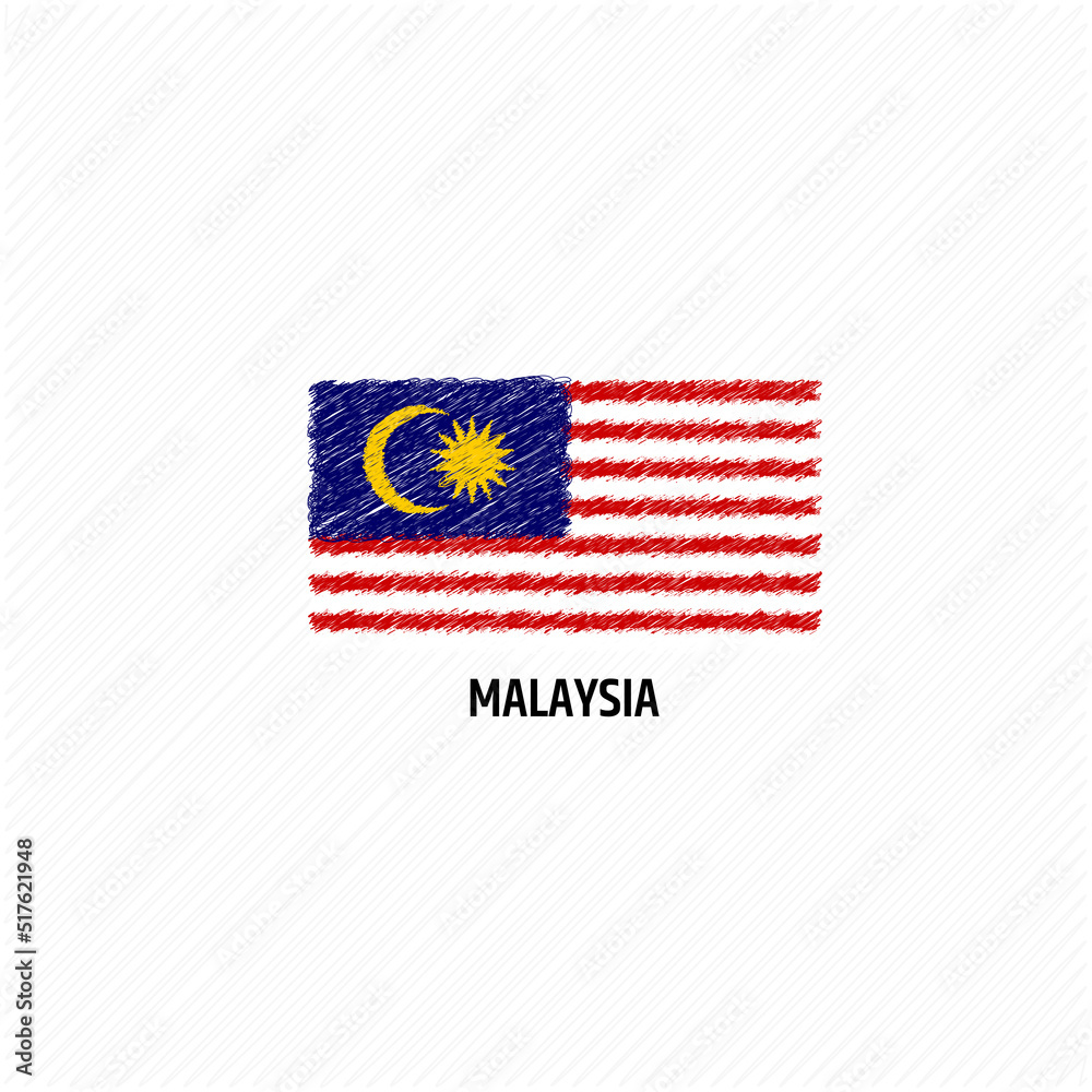 Obraz premium Malaysia flag template flat vector illustration