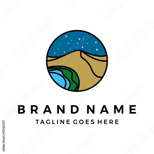Flat oasis logo design vector