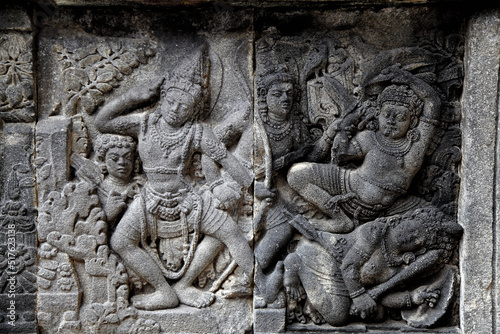 Relief in Candi Prambanan  Prambanan Temple  Yogyakarta  Central Java  Indonesia