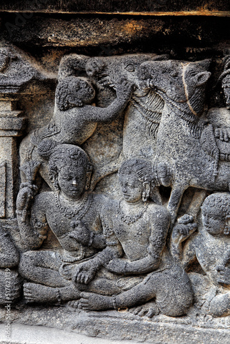 Relief in Candi Prambanan, Prambanan Temple, Yogyakarta, Central Java, Indonesia