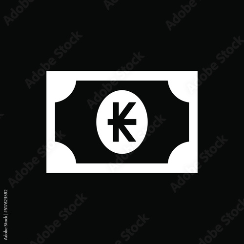 Laos Currency Icon Symbol, LAK, Kip Money Paper. Vector Illustration