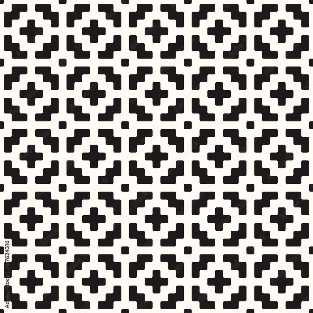 Fototapeta premium Vector Geometric Seamless Monochrome Pattern
