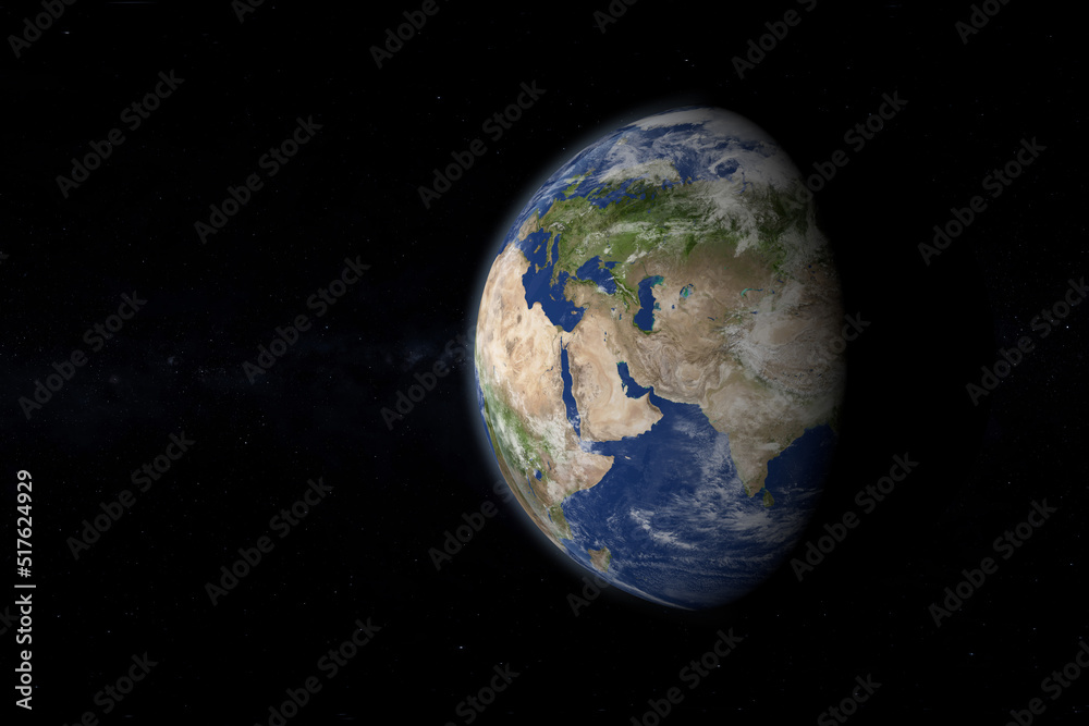 Earth is one of the planets in the solar system. 3d illustration