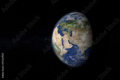 Earth is one of the planets in the solar system. 3d illustration
