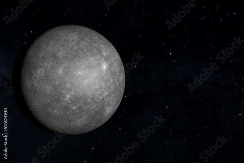 Mercury is one of the planets in the solar system. 3d illustration
