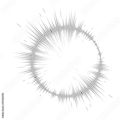 Bursting rays. Sunburst frame. Abstract equalizer element with dotted lines for design. Vector illustration.