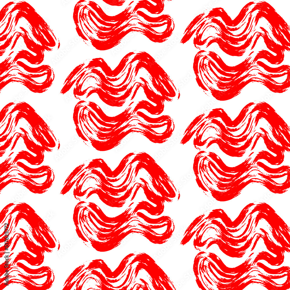 Fototapeta premium Vector pattern with hand drawn minimalistic element , illustration of lips with pomade. Creative abstract artwork with antique head . Template for card, poster, banner, print for t-shirt, brochure.