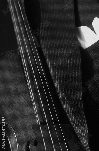 old violin with men's jacket © gal