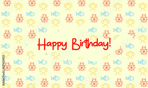 Birthday vector card with inscription Happy Birthday