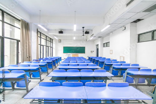 An empty and bright classroom