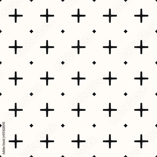 Vector Geometric Seamless Monochrome Pattern