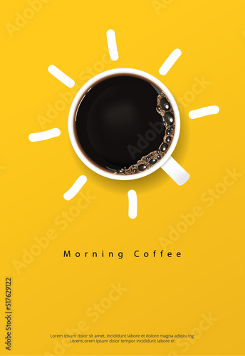 Photo Coffee Poster Advertisement Flayers Vector Illustration