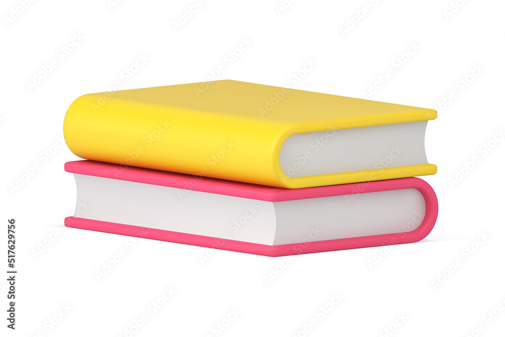 Two school book folded for homework education literature and recreational reading 3d icon vector Two school book folded for homework education literature and recreational reading 3d icon vector